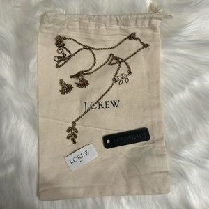 J. crew Leaf necklace and earrings in beautiful used condition includes pouch